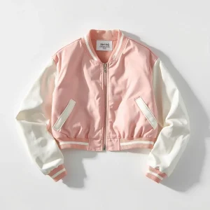 Jaket Crop Varsity Wanita